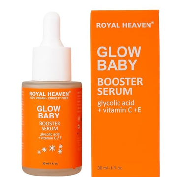 ROYAL HEAVEN Glow Baby Booster Serum with Glycolic Acid, Vitamin C and E, Vegan, Cruelty Free, 30ml