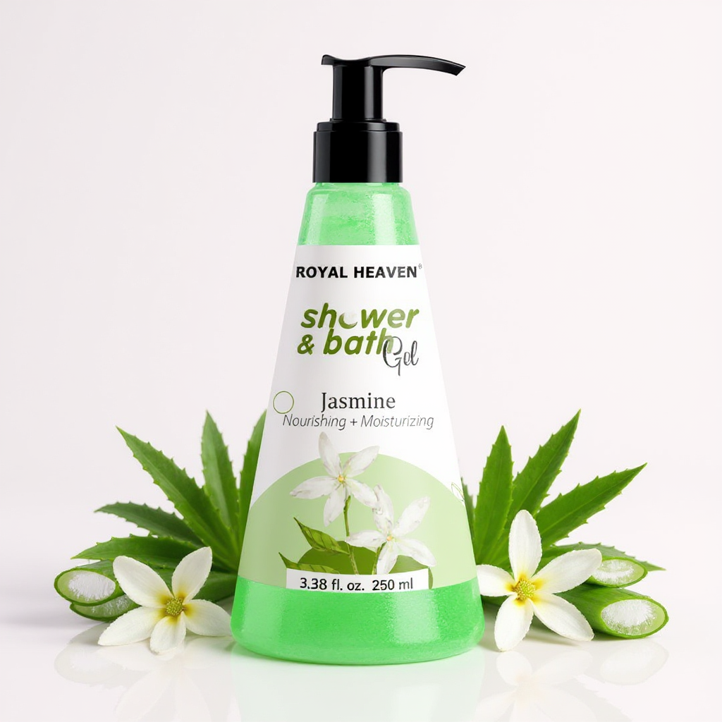 Royal Heaven Jasmine Shower Gel – With Pure Jasmine Extract – 250ml | Refreshing Floral Body Wash for Glowing, Soft Skin
