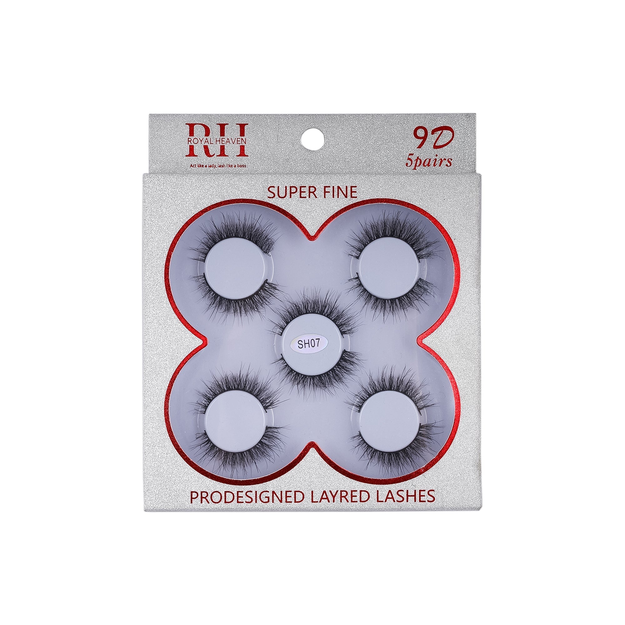 9D Lashes: 5 Pairs of Super Fine, Pre-Designed Layered Eyelashes