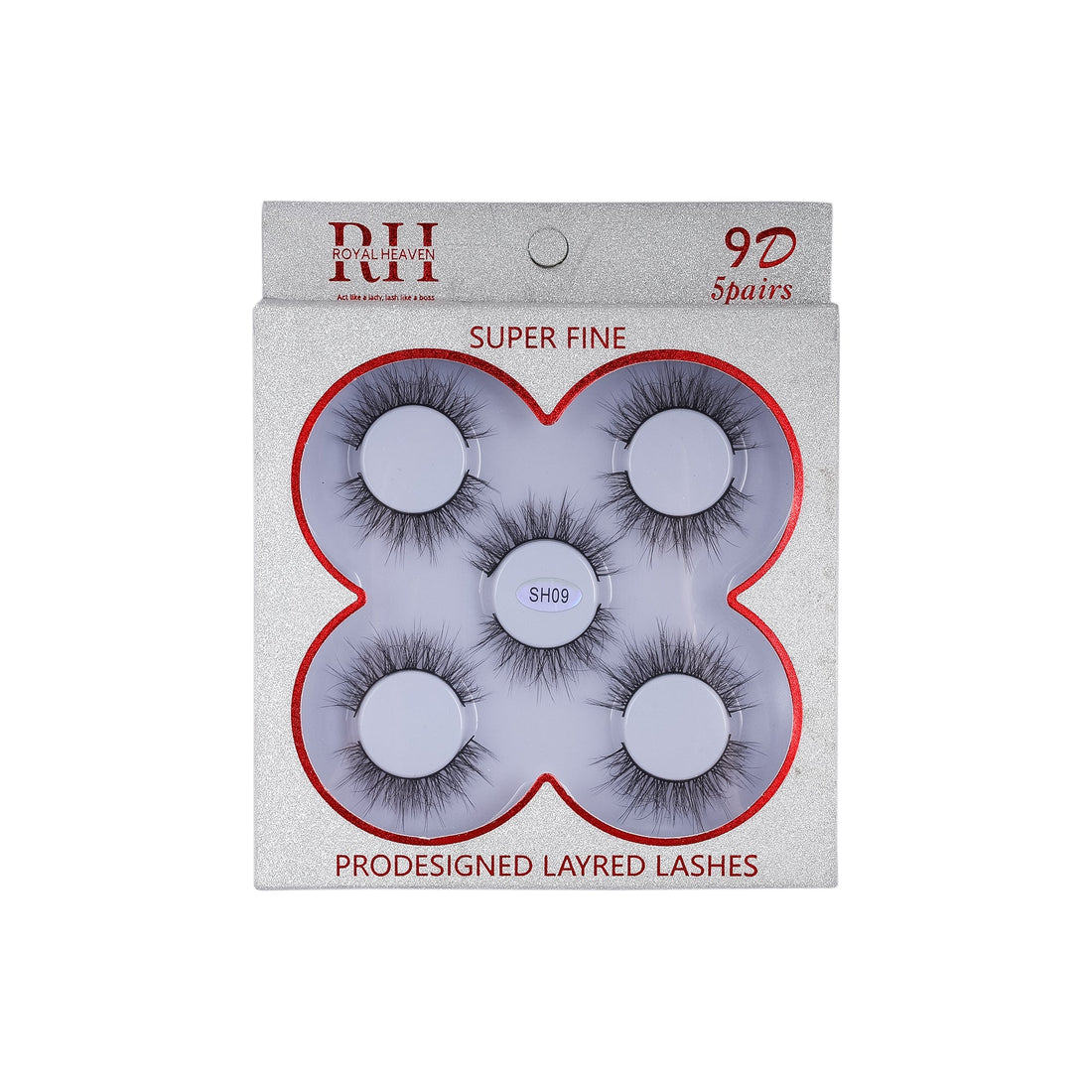 9D Lashes: 5 Pairs of Super Fine, Pre-Designed Layered Eyelashes