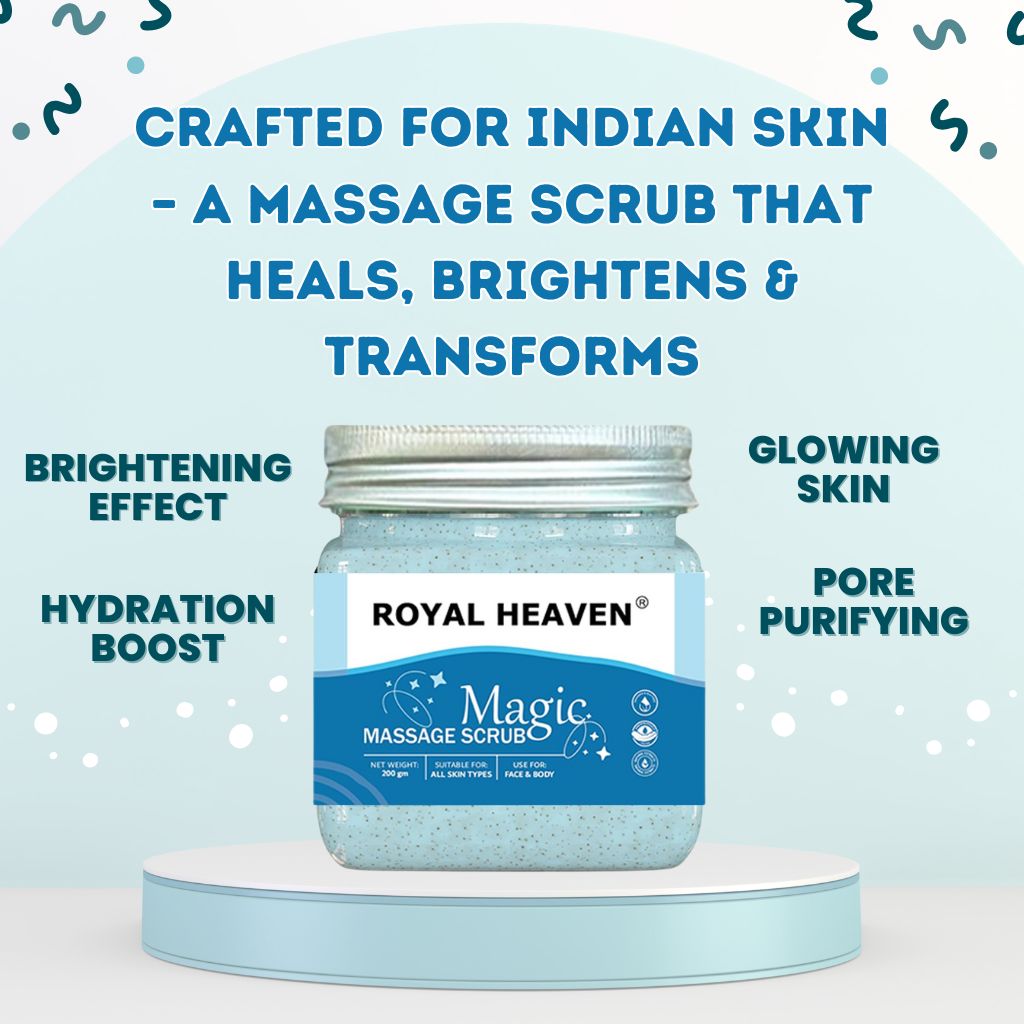 Royal Heaven Massage Scrub – Exfoliate, Brighten, Shine – The Power of Sandalwood & Saffron