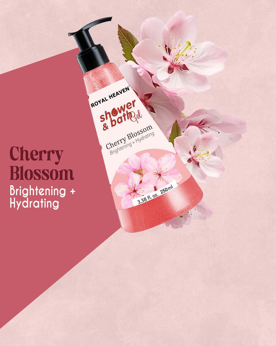 Royal Heaven Cherry Blossom Shower Gel – Enriched with Cherry Rose, Blueberry & Japanese Cherry Extracts – 250ml